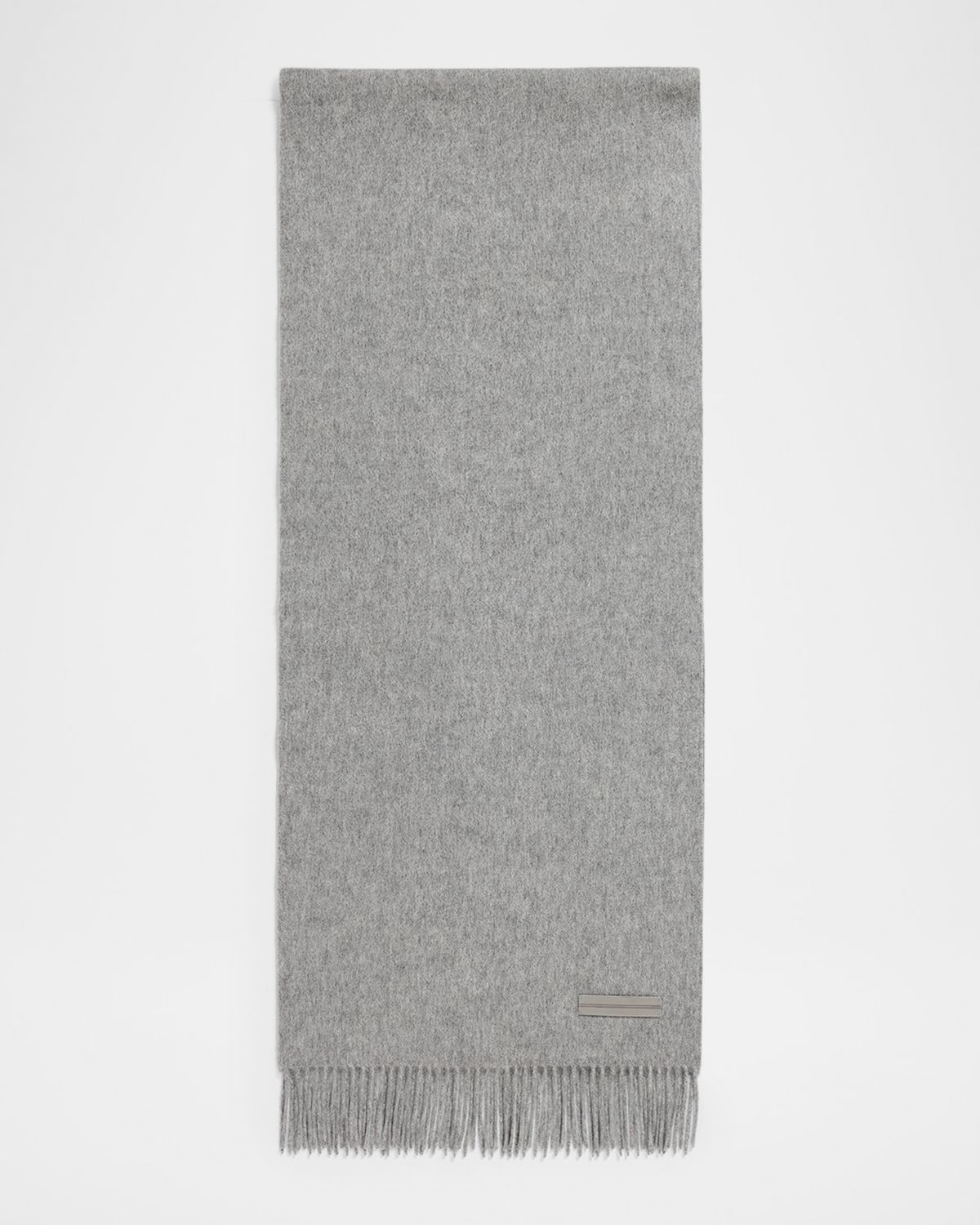 ZEGNA Men 's Oasi Cashmere Scarf with Leather Brand Mark