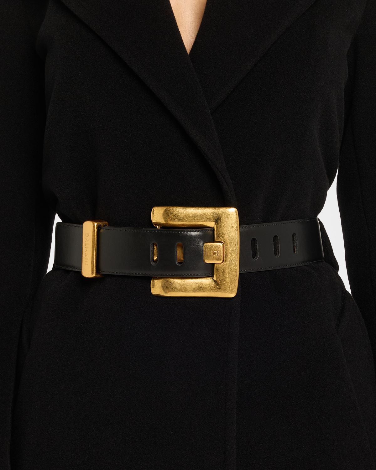 Balmain Anthem Calfskin Leather Belt
