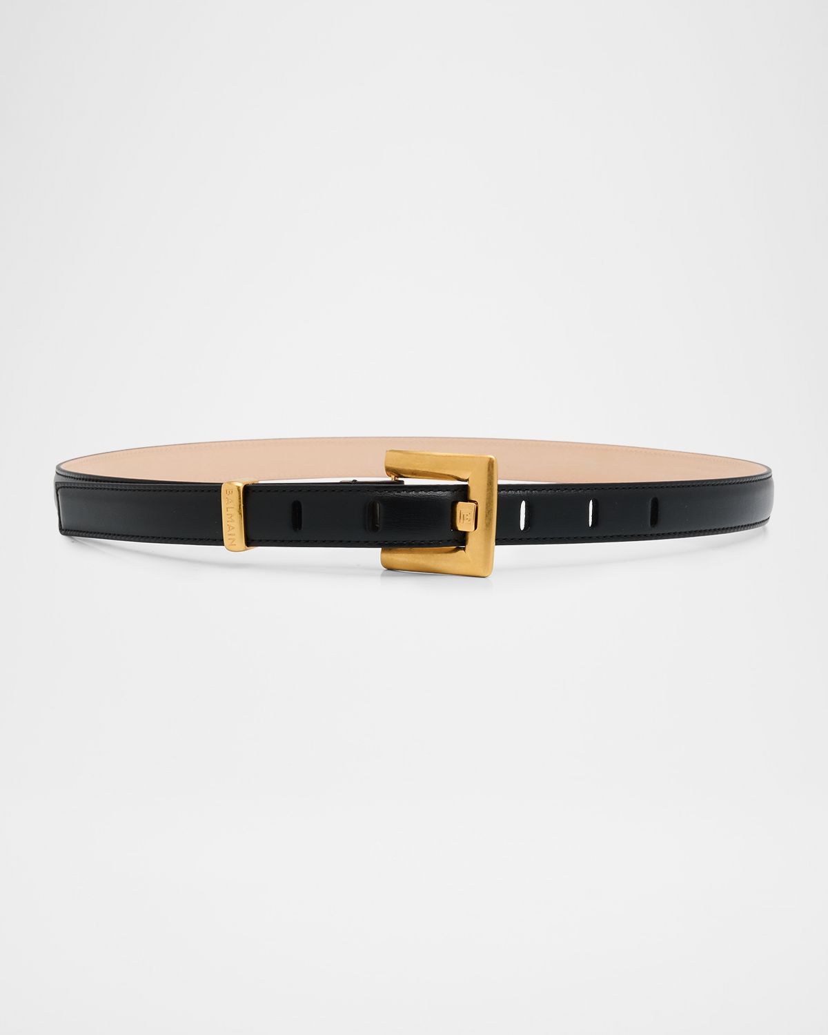 Balmain Anthem Narrow Leather Belt