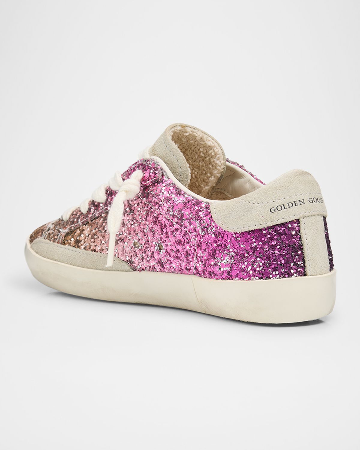 Golden Goose Girl 's Superstar Degrade Glitter Suede Star Sneakers