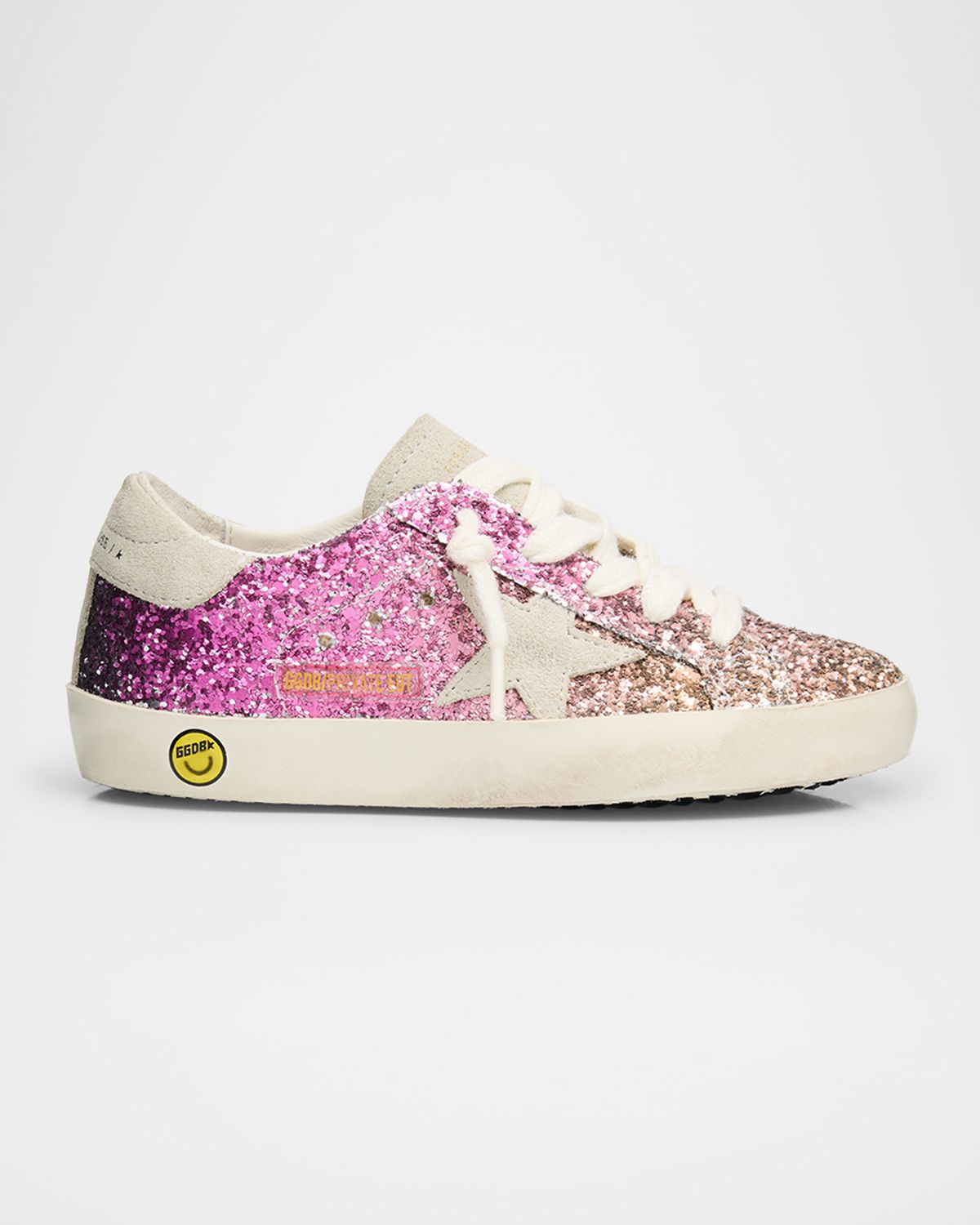 Golden Goose Girl 's Superstar Degrade Glitter Suede Star Sneakers