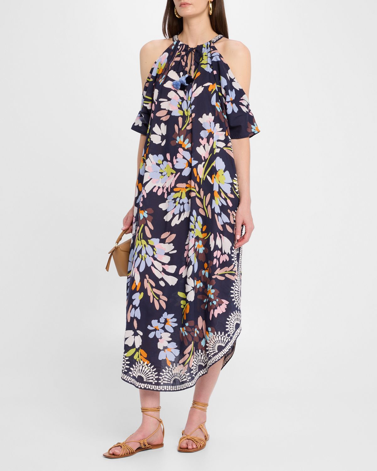 Figue Naomi Cold-Shoulder Kaftan Midi Dress