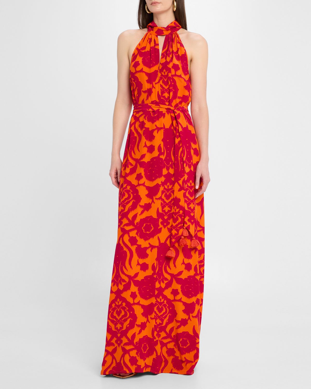 Figue Yvette Floral Keyhole Halter Maxi Dress