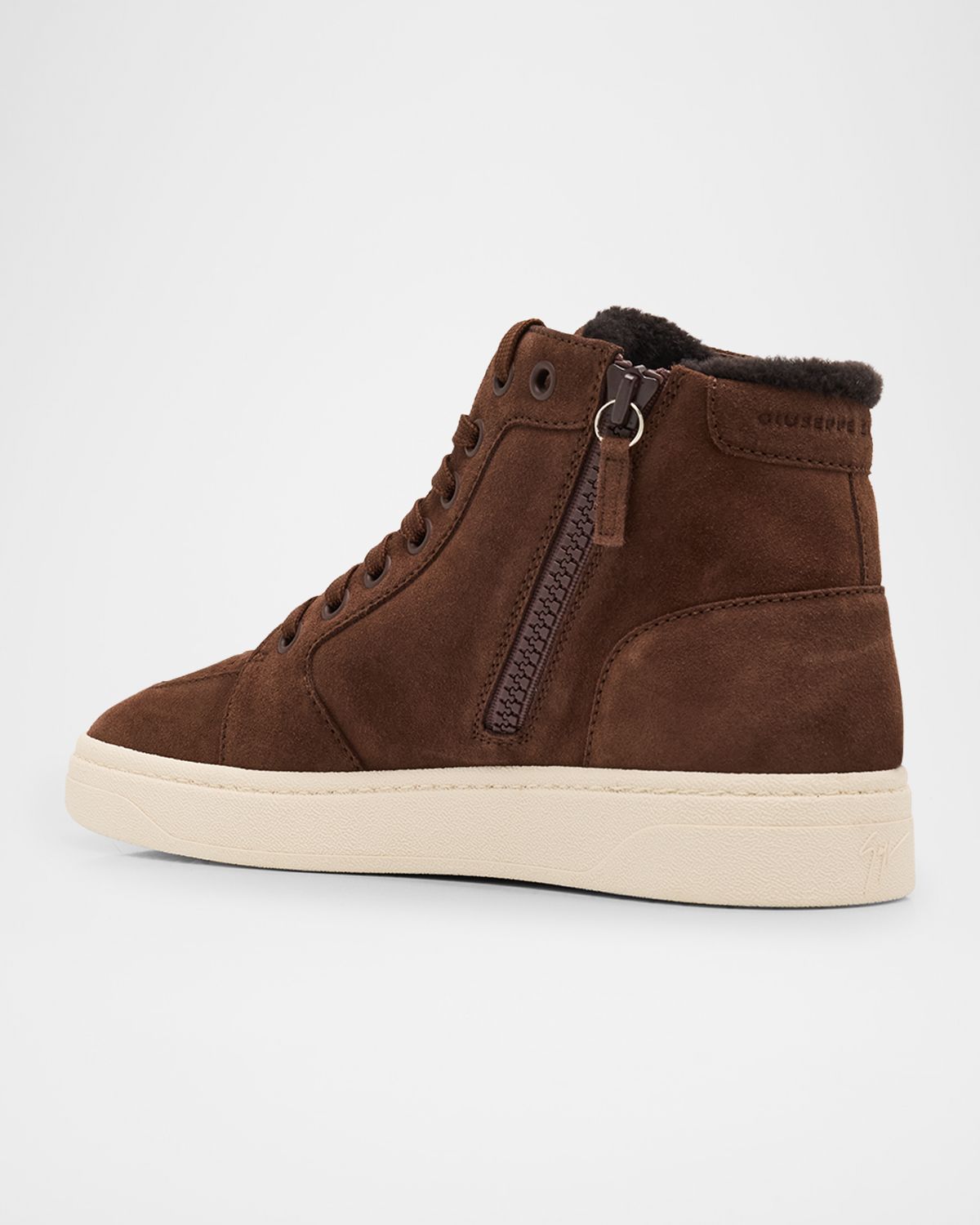 Giuseppe Zanotti Men 's GZ 94 Scarpa Suede Shearling-Lined Zip-Up Sneakers