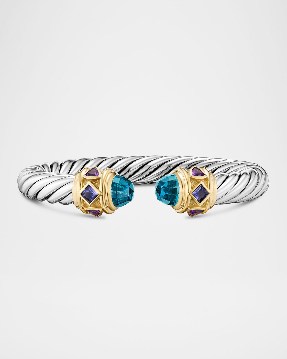 David Yurman Renaissance Bracelet with Gemstones in Silver and 14K Gold, 9mm