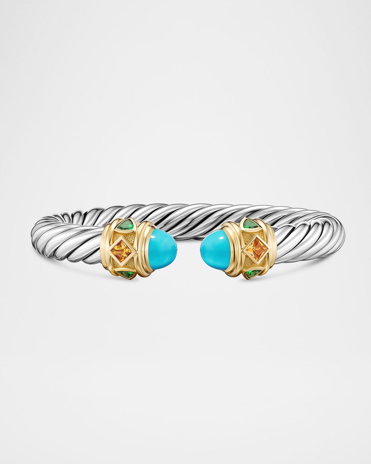 David Yurman Renaissance Bracelet with Gemstones in Silver and 14K Gold, 9mm