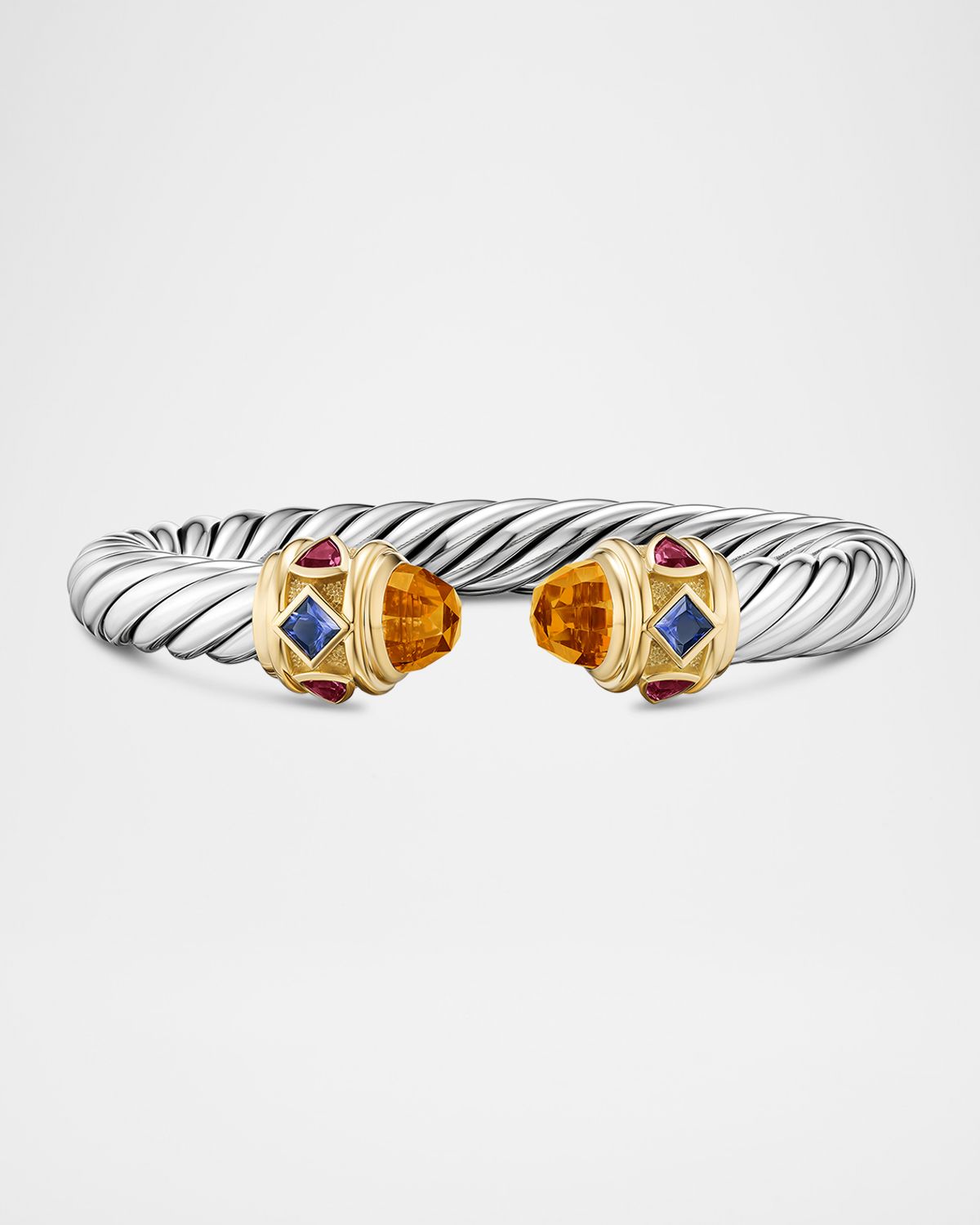 David Yurman Renaissance Bracelet with Gemstones in Silver and 14K Gold, 9mm