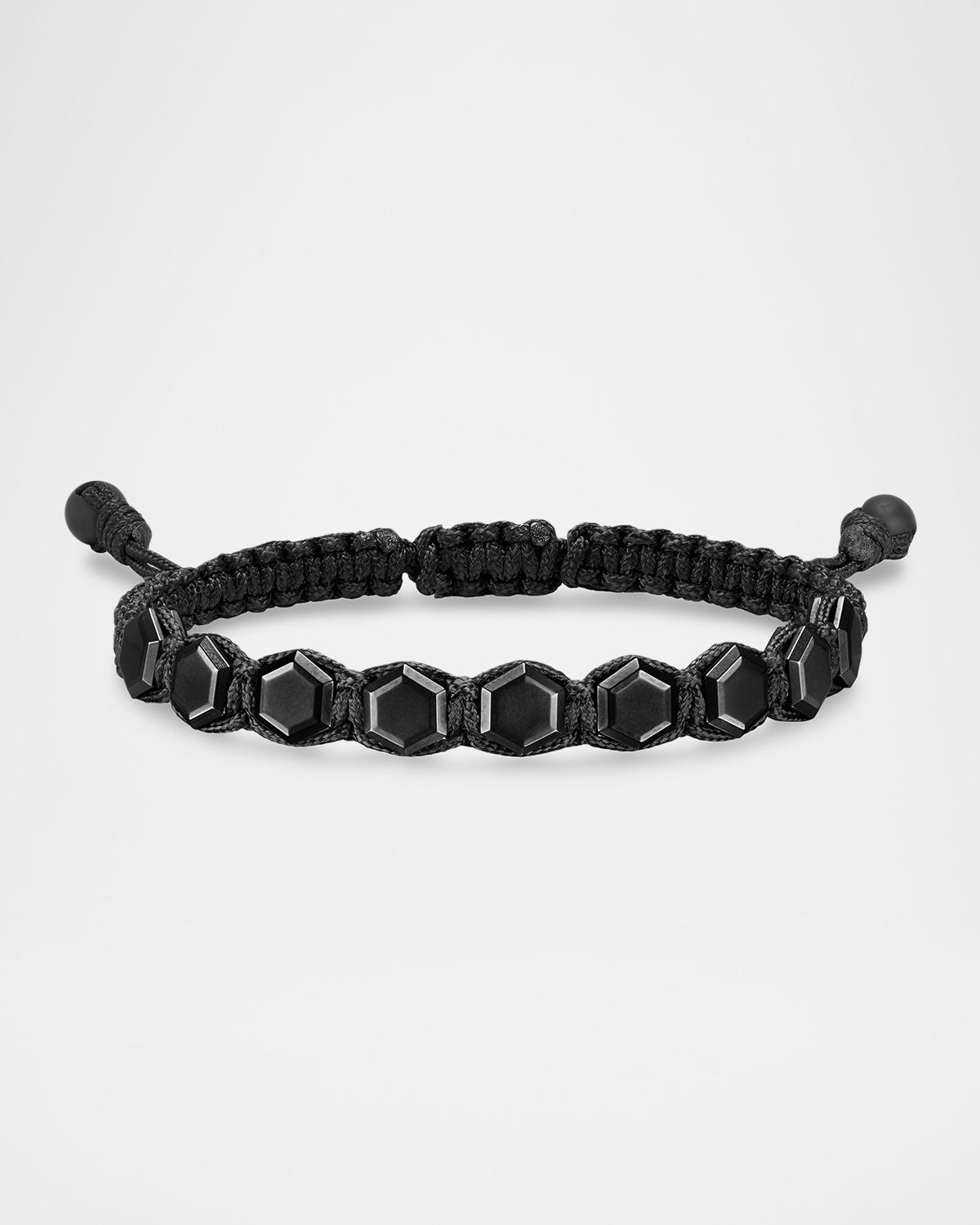 David Yurman Men 's Faceted Woven Bracelet in Nylon with Black Titanium, 6mm