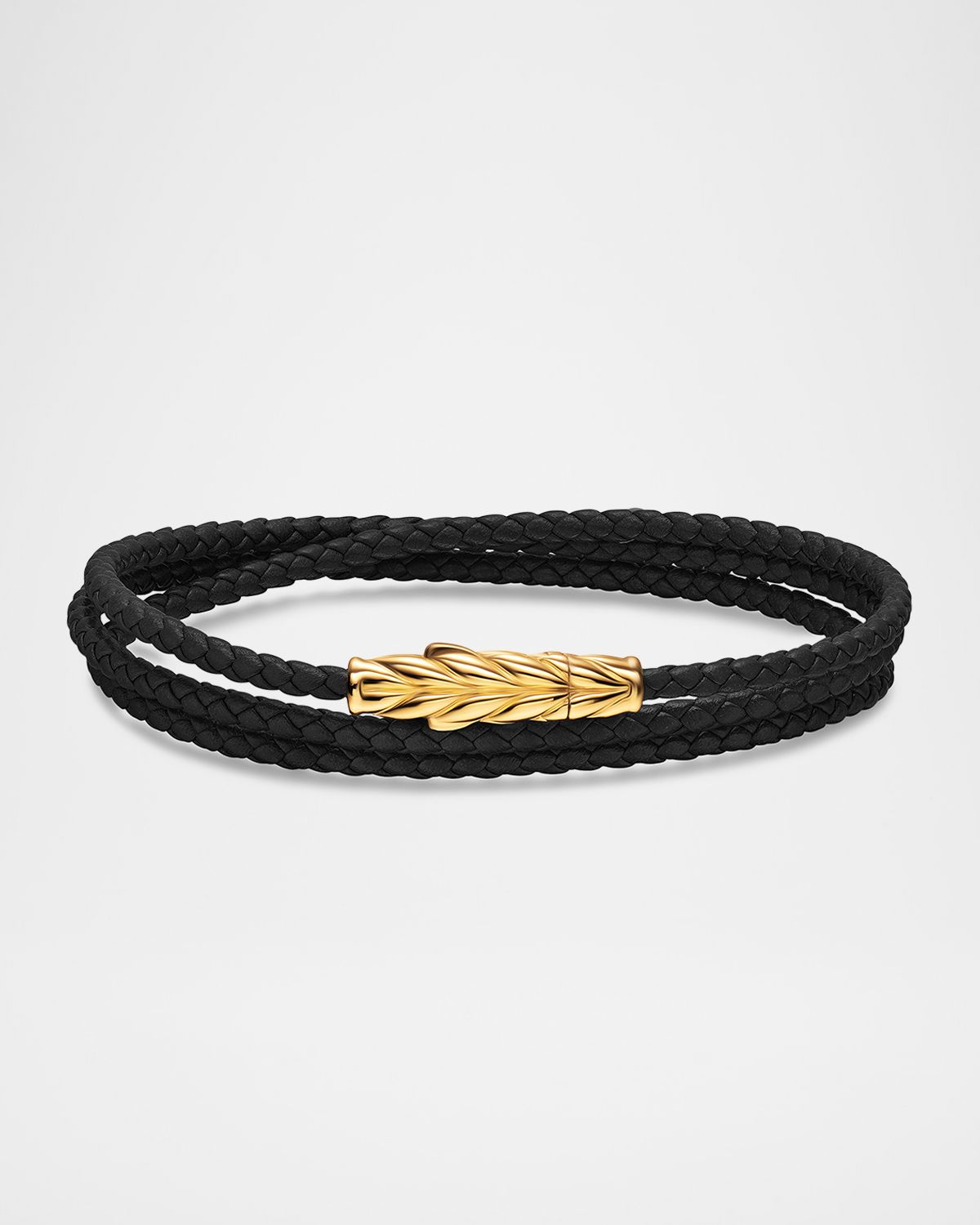 David Yurman Men 's Chevron Triple Wrap Bracelet with 18K Gold
