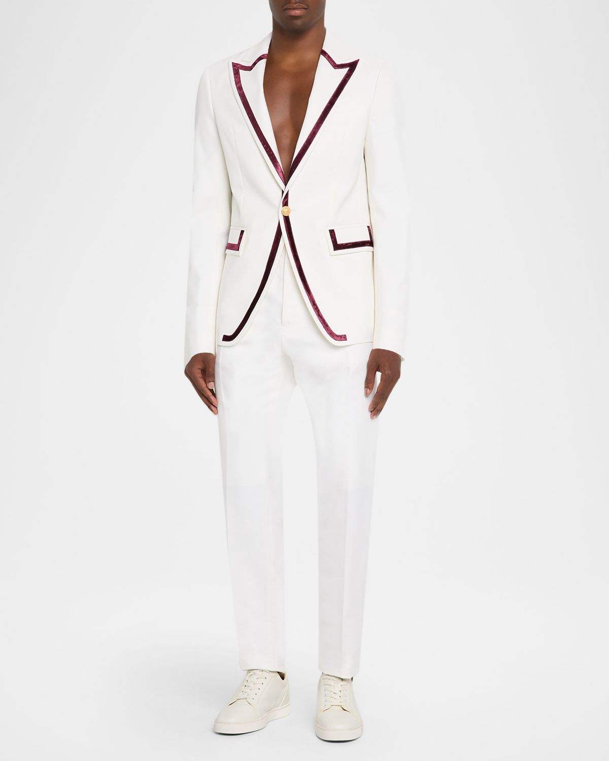 Dsquared2 Men 's Berlin Velvet-Trim Peak Lapel Evening Blazer