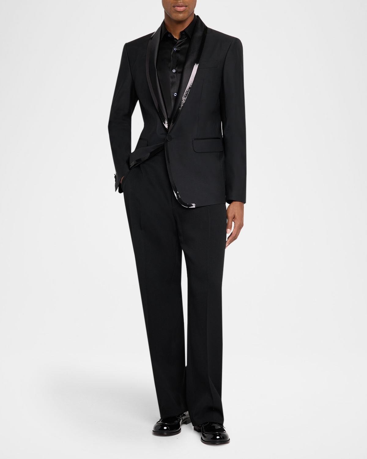 Dsquared2 Men 's Embroidered Shawl Collar London Blazer