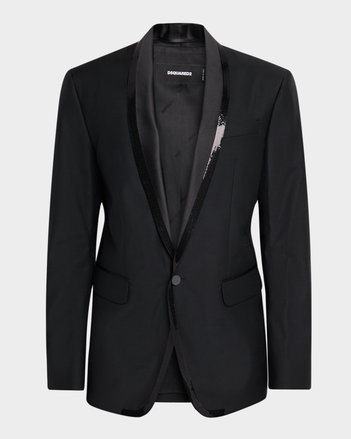 Dsquared2 Men 's Embroidered Shawl Collar London Blazer