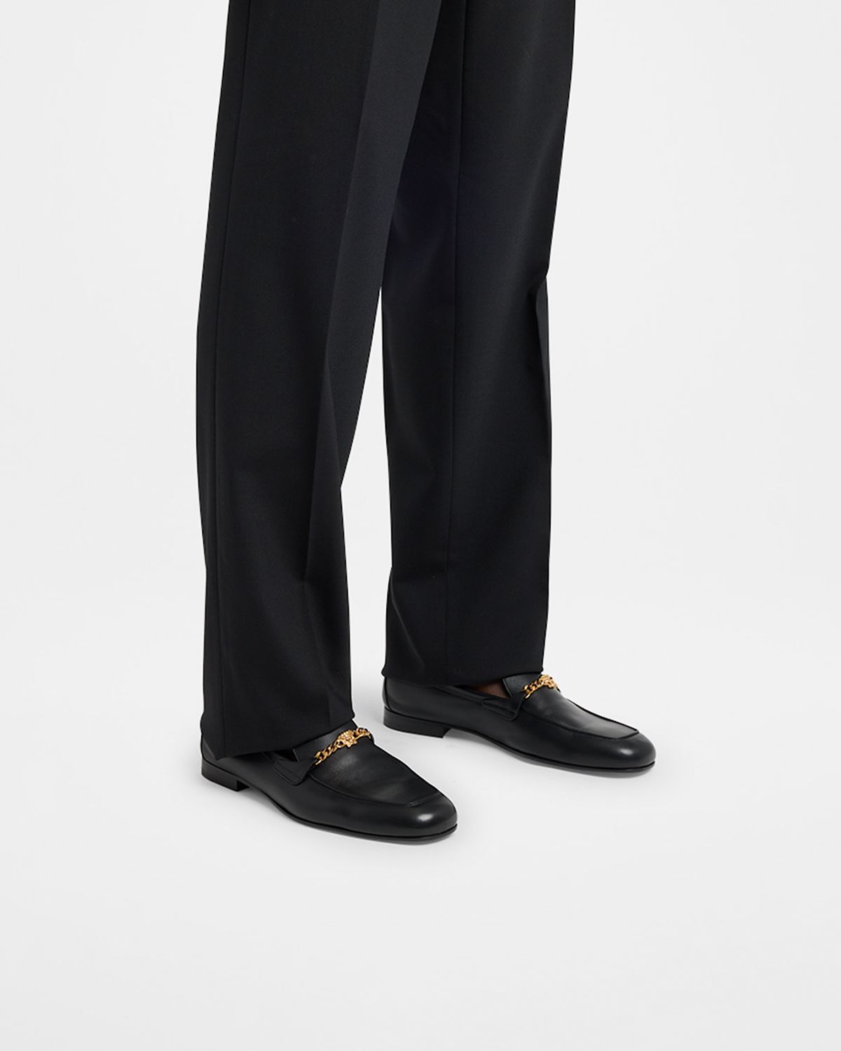 Versace Men 's Leather Medusa-Chain Loafers