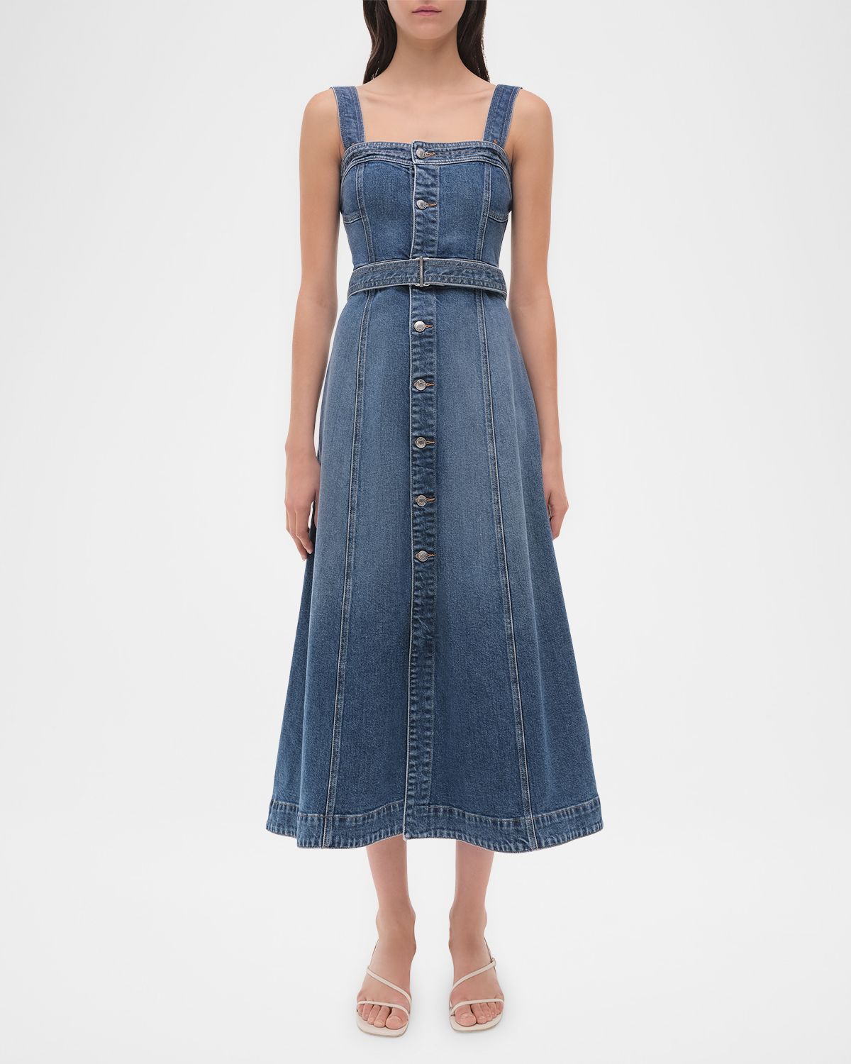 SIMKHAI Alba Denim Midi Dress