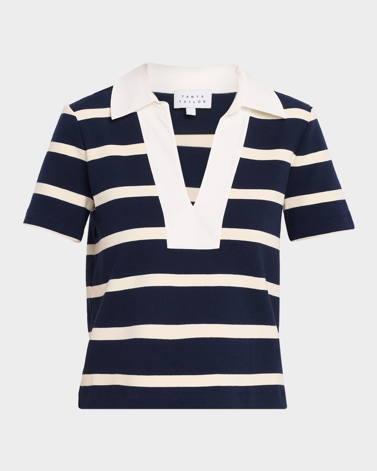 Tanya Taylor Melanie Stripe V-Neck Top