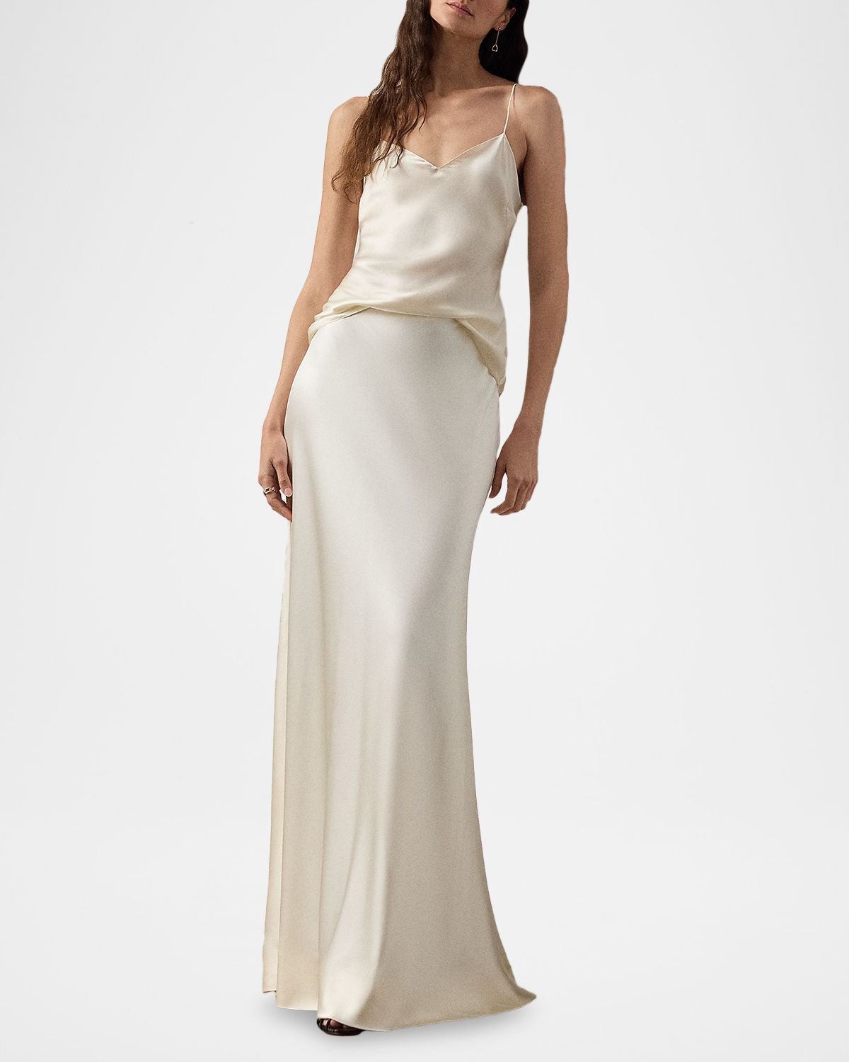 Ralph Lauren Collection Masina Stretch Satin Maxi Skirt