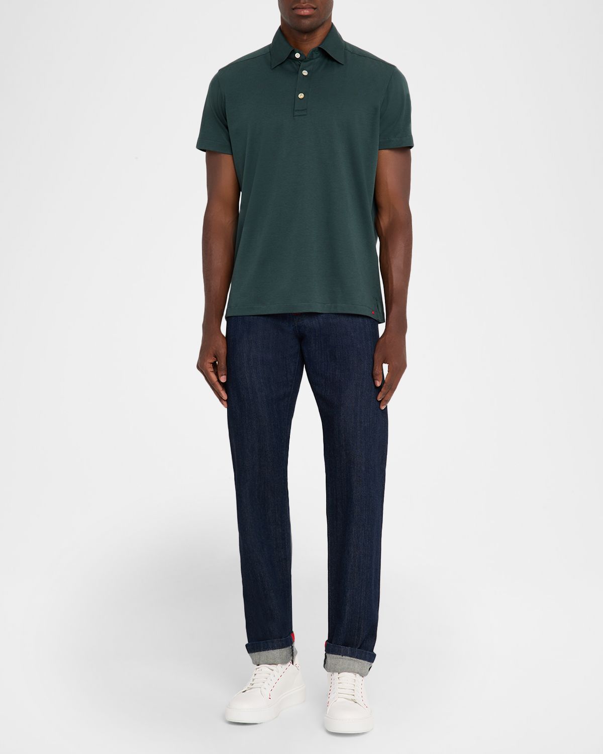 Kiton Men 's Cotton Classic-Fit Polo Shirt