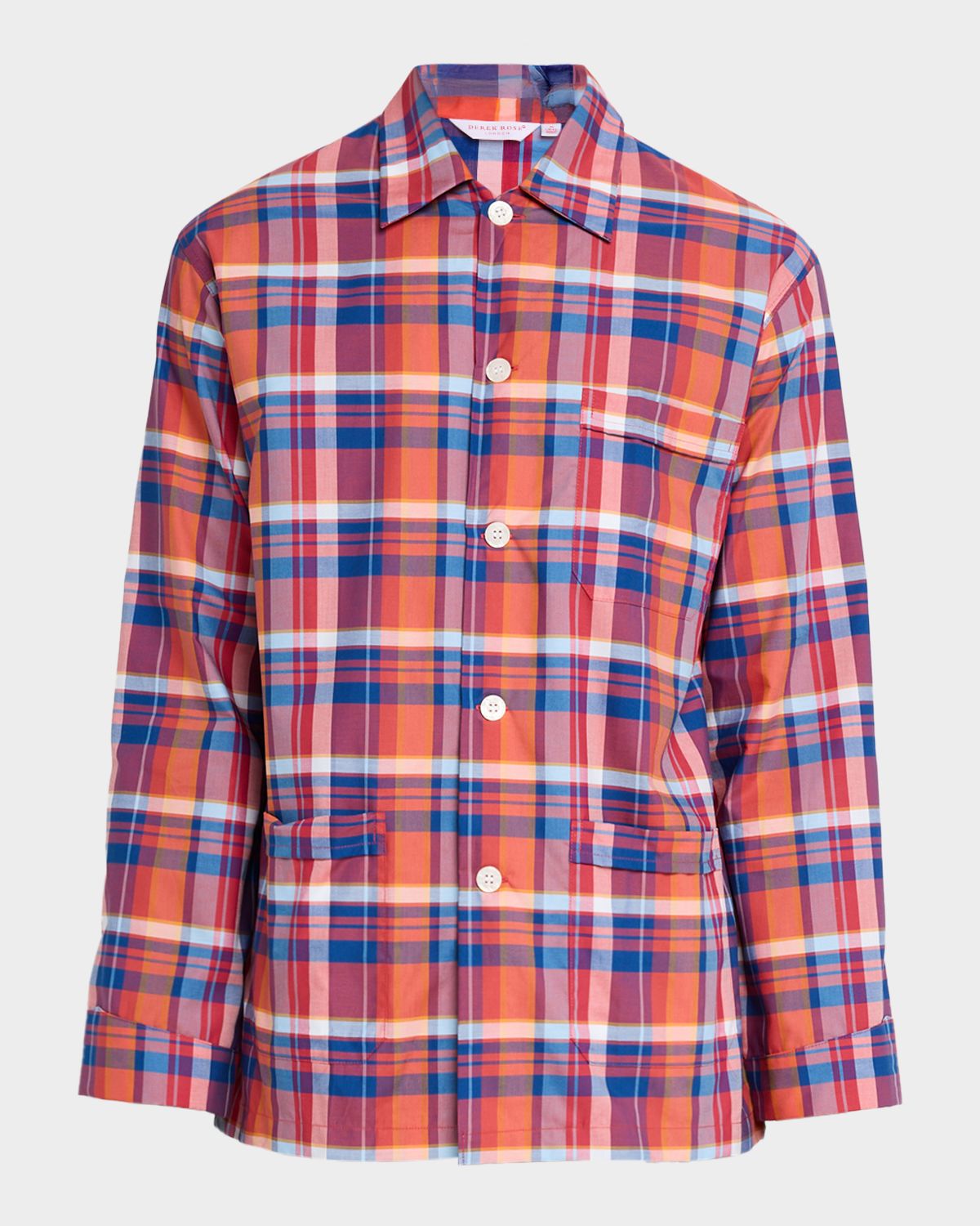 Derek Rose Men 's Barker Cotton Multi-Check Short Pajama Set