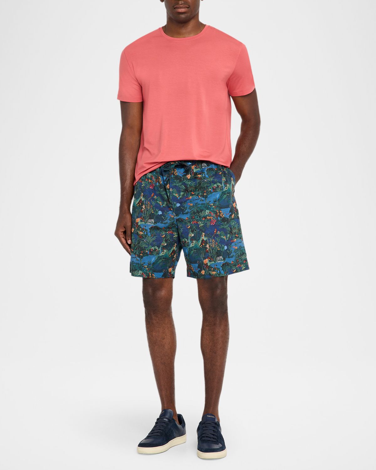 Derek Rose Men 's Basel Micro Modal Stretch Crewneck T-Shirt