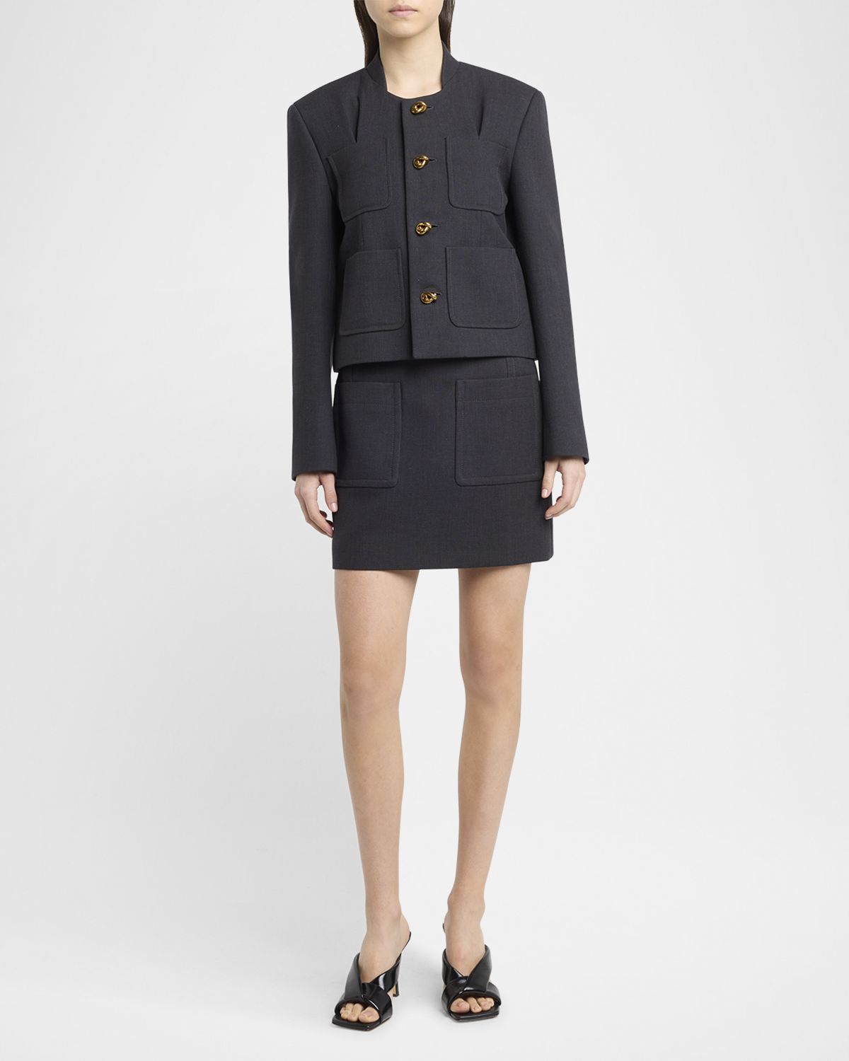 Bottega Veneta Knot-Button Light Structured Cotton Jacket