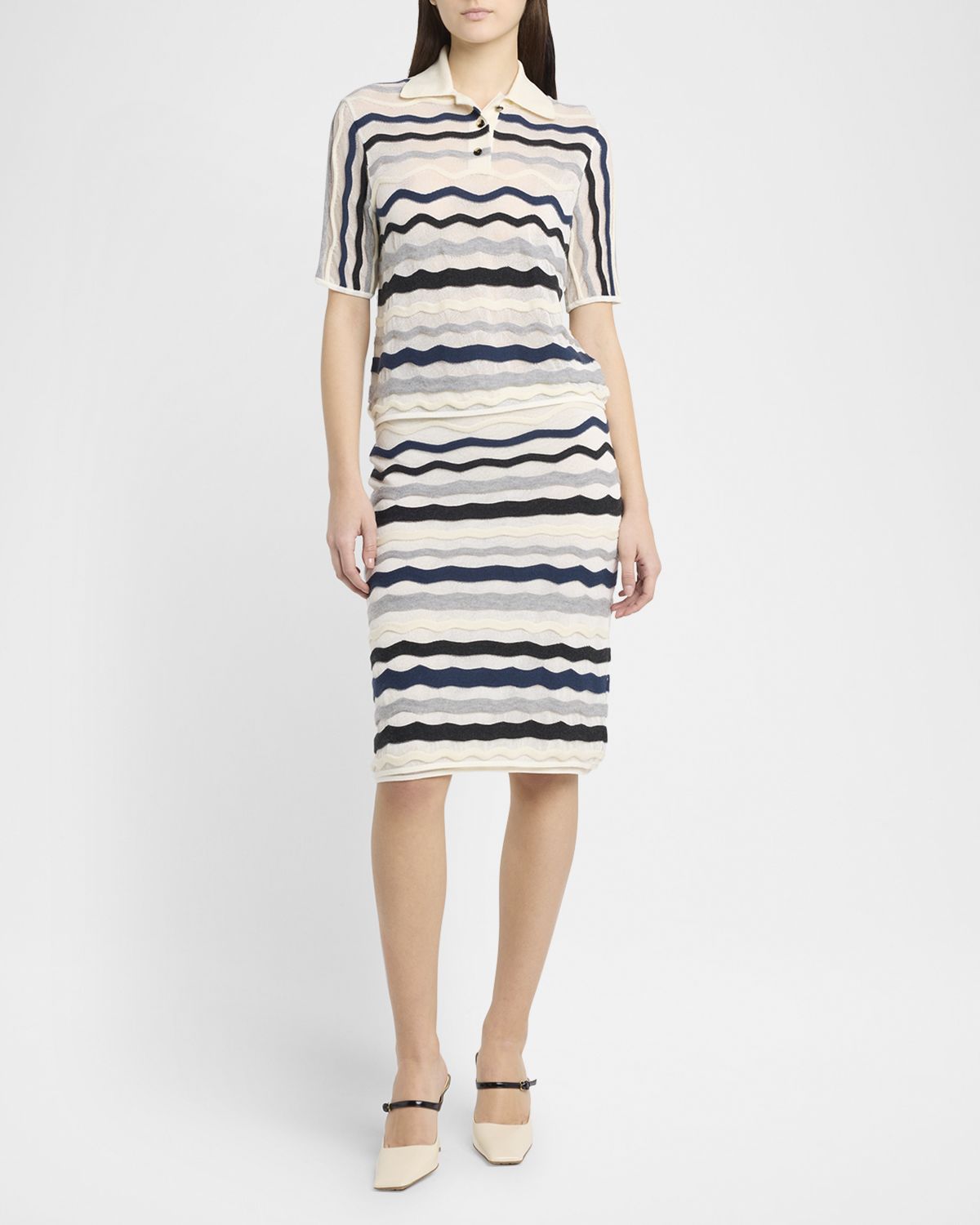 Bottega Veneta Zigzag Striped Knitwear Top