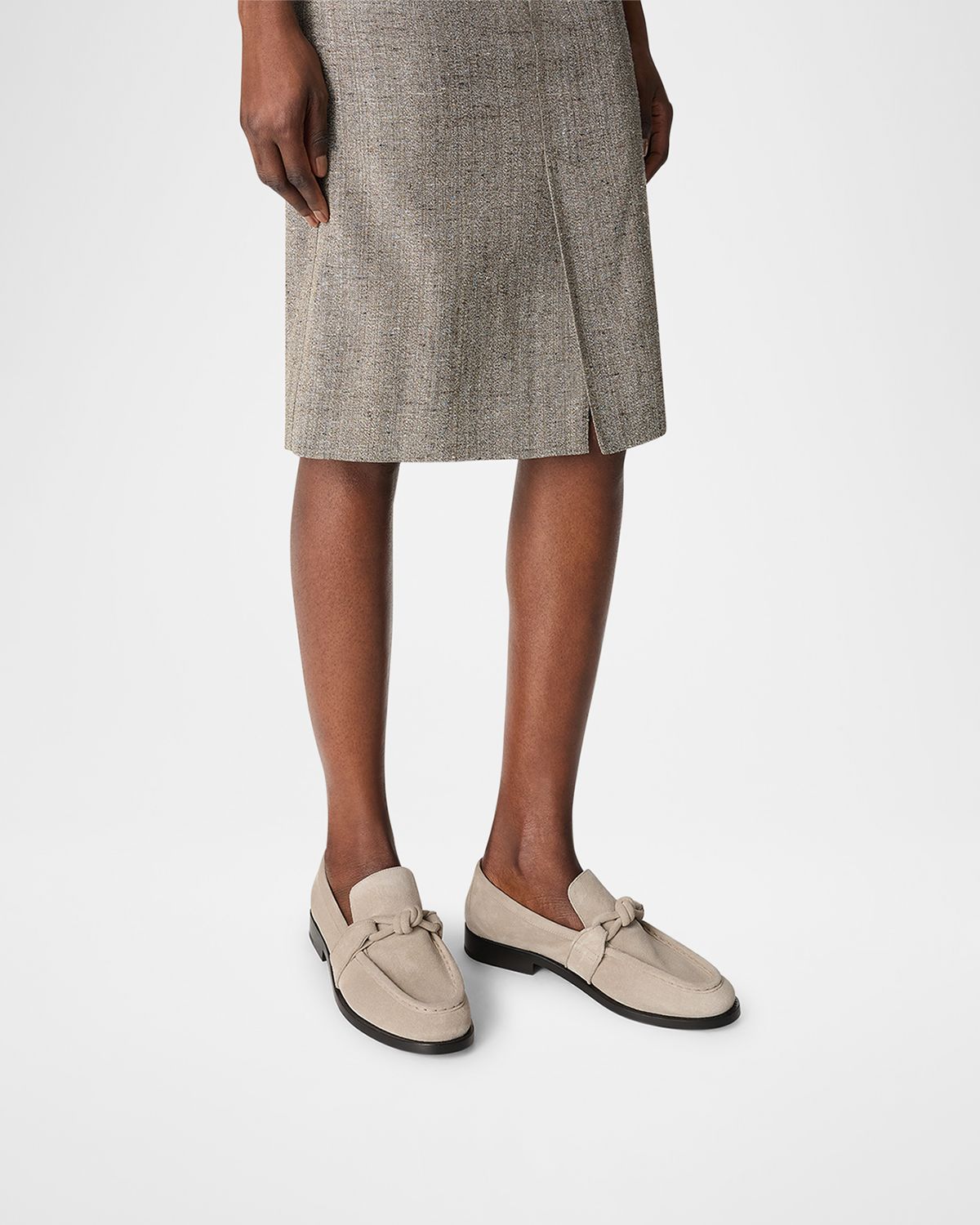 Bottega Veneta Astaire Knot Soft Suede Loafers