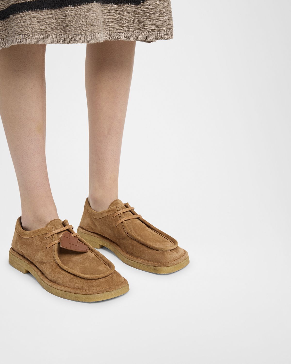 Bottega Veneta Daddy Derby Suede Wallabee Booties