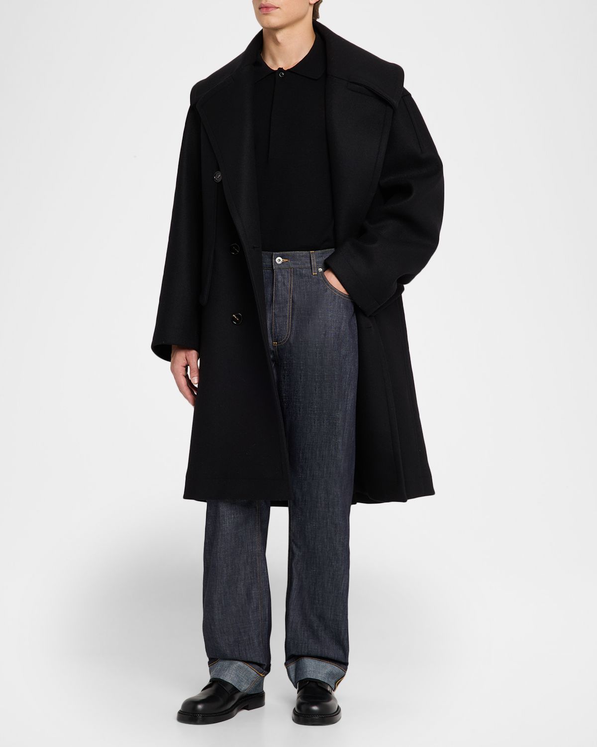 Bottega Veneta Men 's Rinsed Denim Intreccio-Pocket Jeans