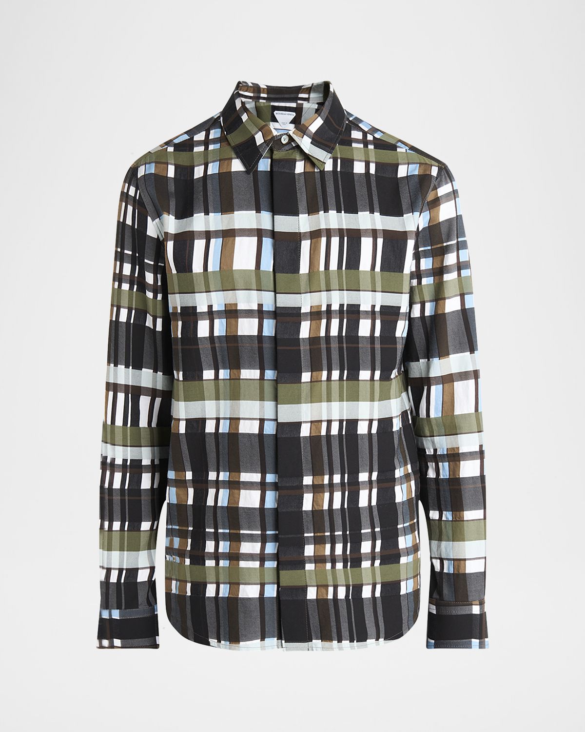 Bottega Veneta Men 's Cotton Jumbo Plaid Casual Button-Down Shirt