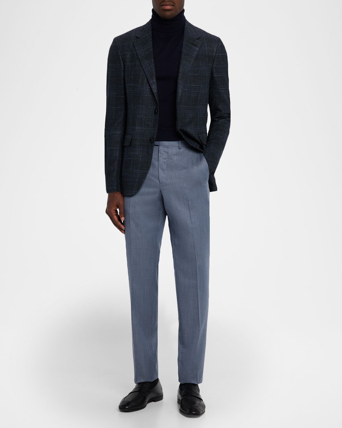 ZEGNA Men 's Winter Crossover Check Single-Breasted Sport Coat