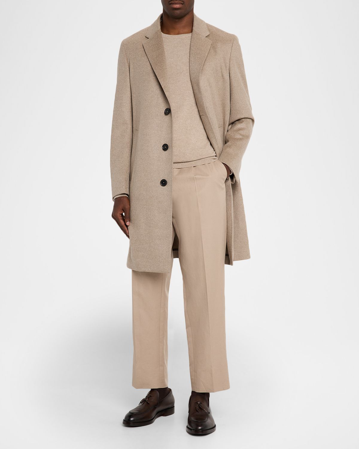 Men 's Oasi Cashmere Notch-Lapel Overcoat