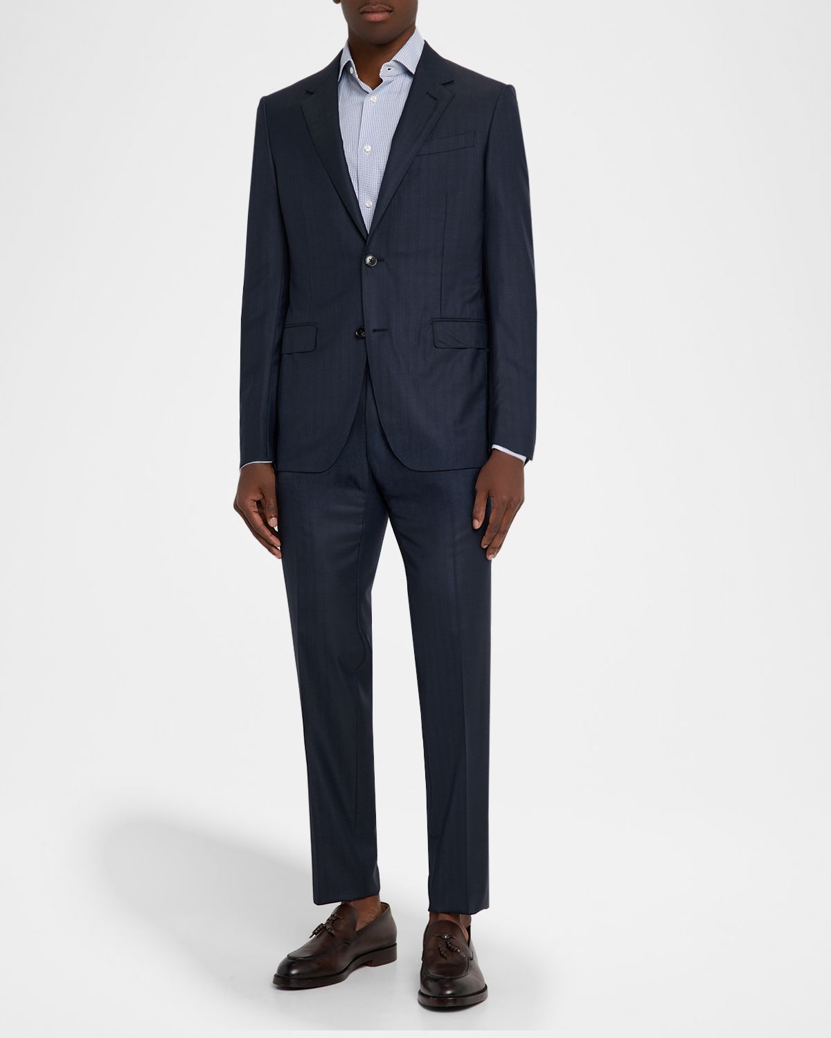 ZEGNA Men's Tonal Stripe Wool Two-Piece Suit
