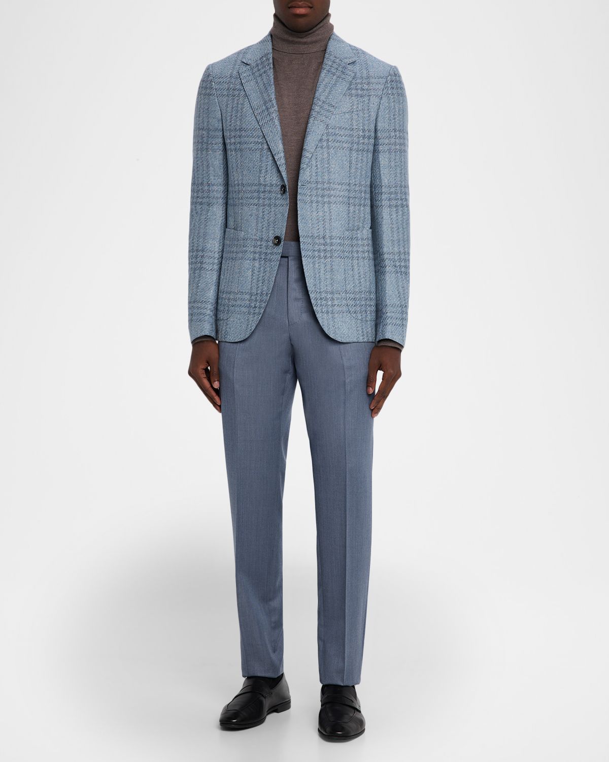 ZEGNA Men's Maxi-Plaid Woven Patch-Pocket Sport Coat