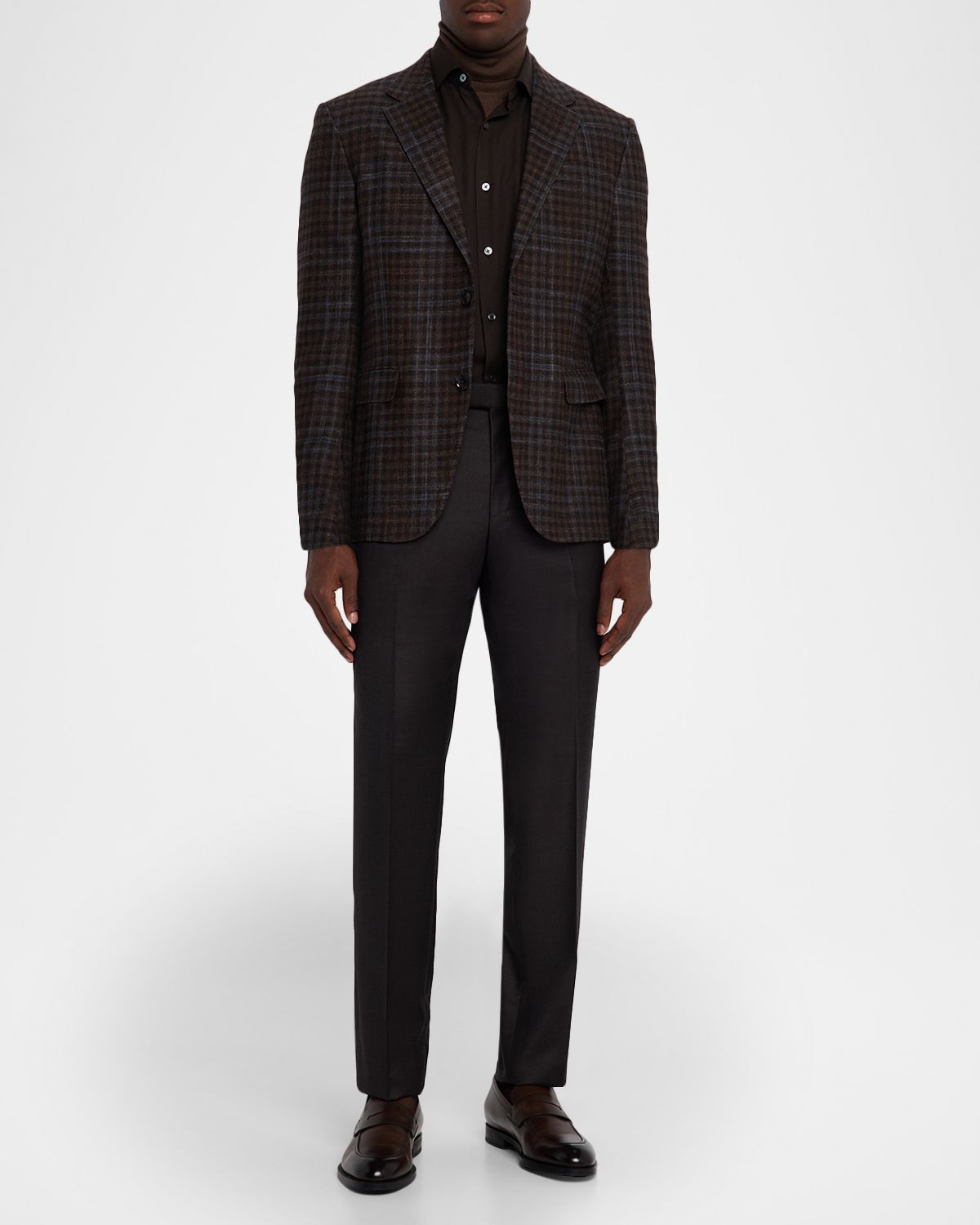 ZEGNA Men 's Trofeo Wool Slim Flat-Front Trousers