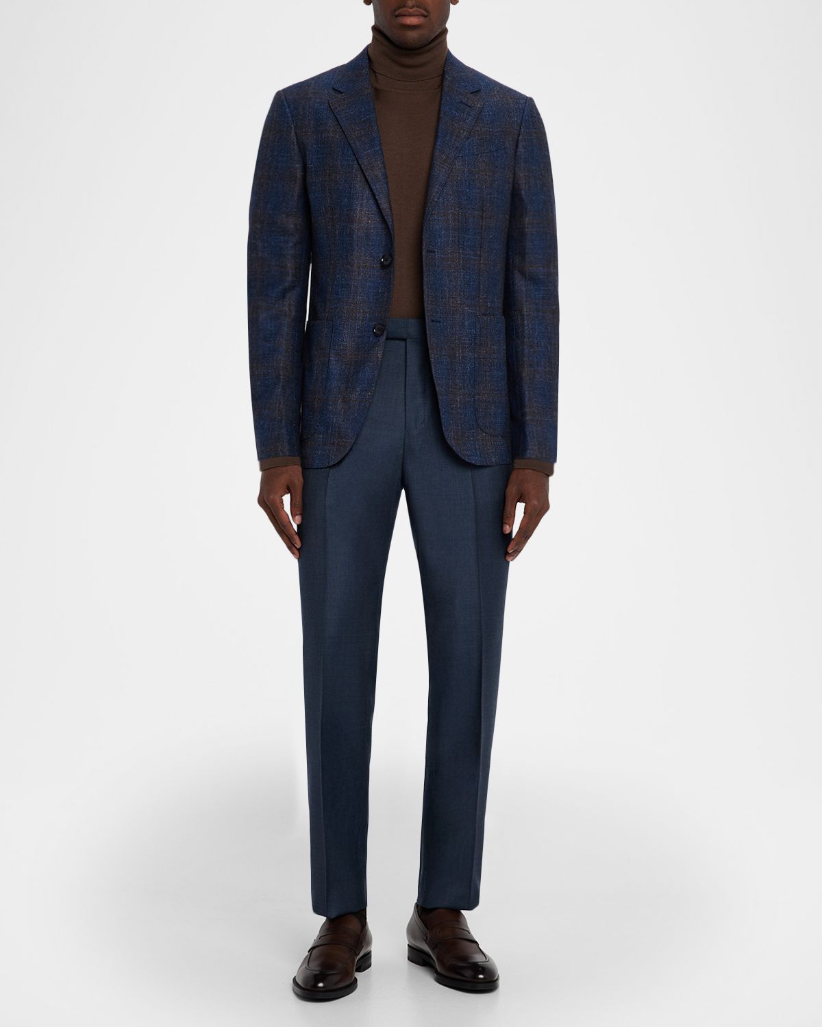 ZEGNA Men's Check Woven Patch-Pocket Sport Coat