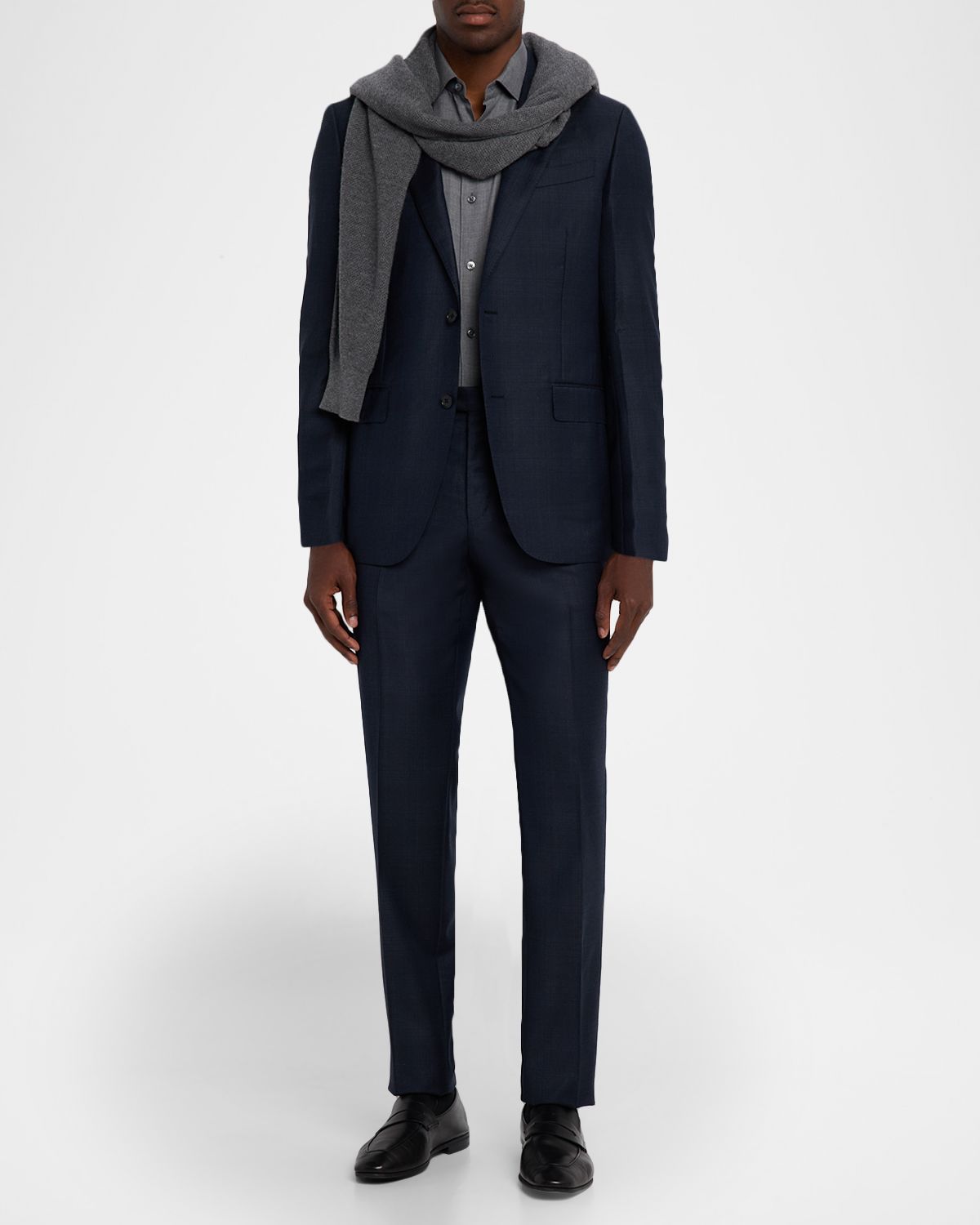 ZEGNA Men's Wool Tonal Plaid Two-Piece Suit