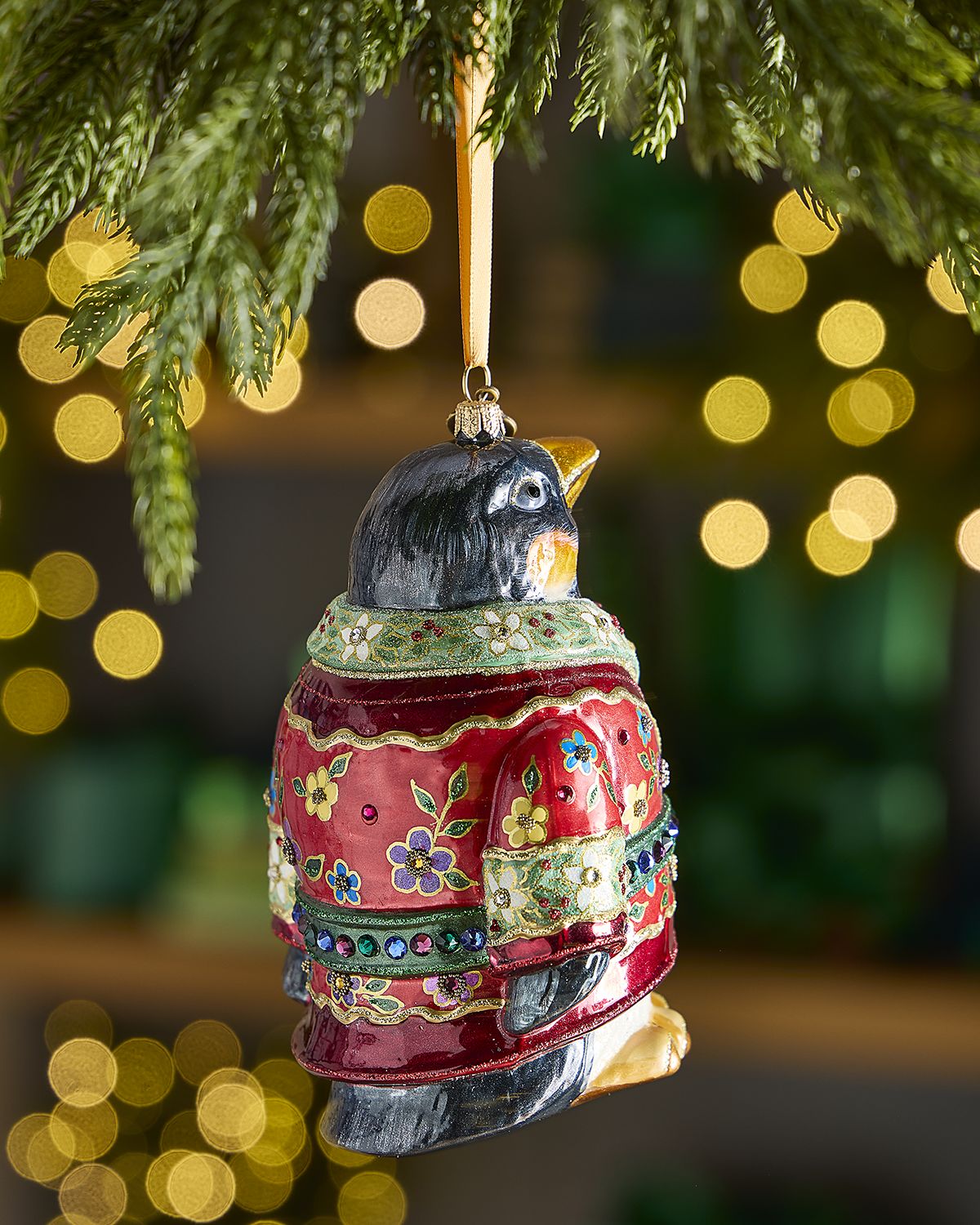 Jay Strongwater Christmas Penguin Christmas Ornament