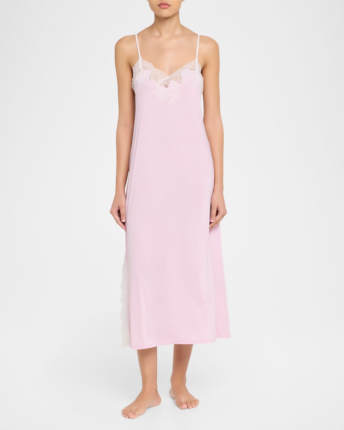 Natori Enchant Silky Lace-Trim Nightgown | Thumbnail 5