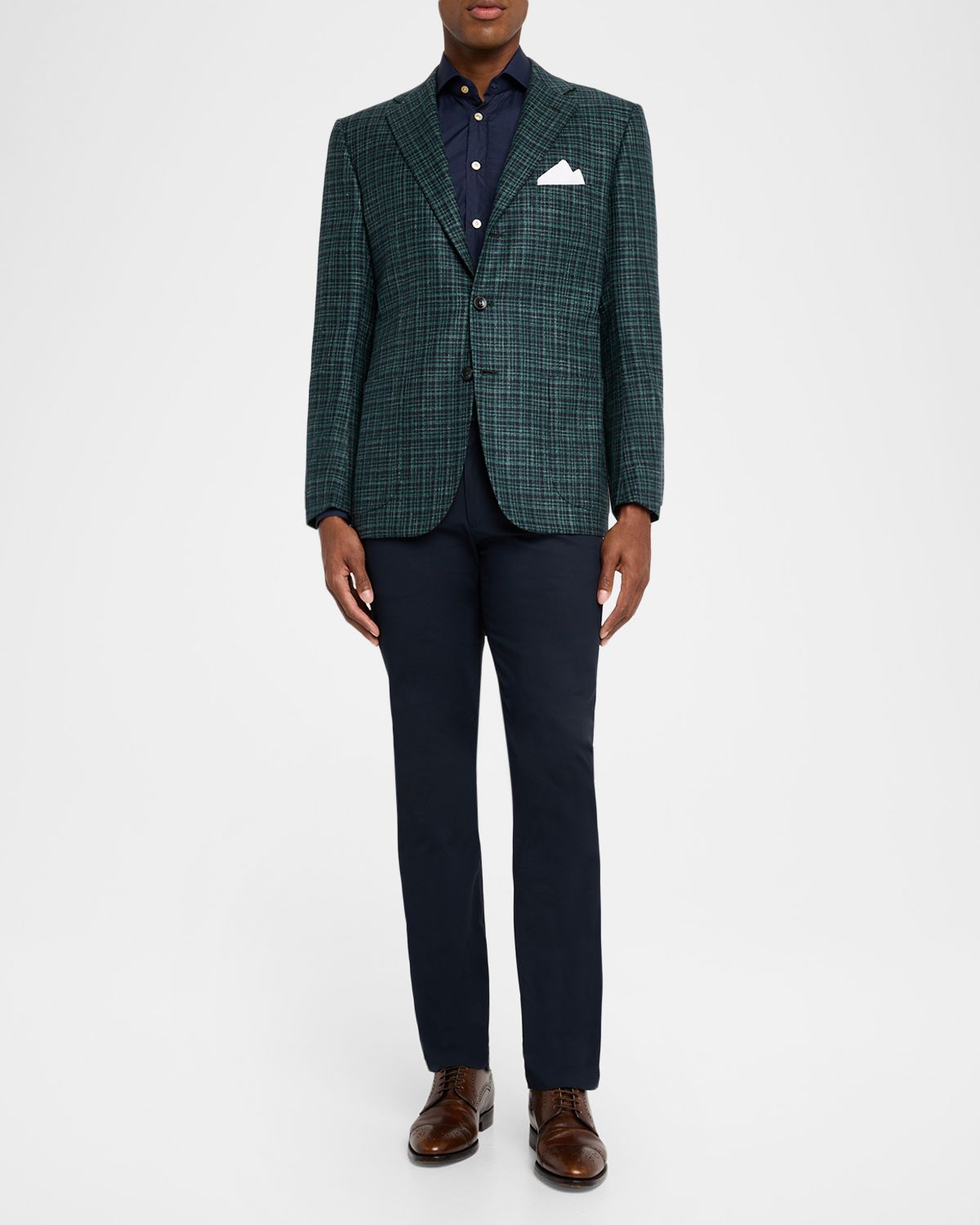 Kiton Men 's Cashmere Multi-Check Sport Coat