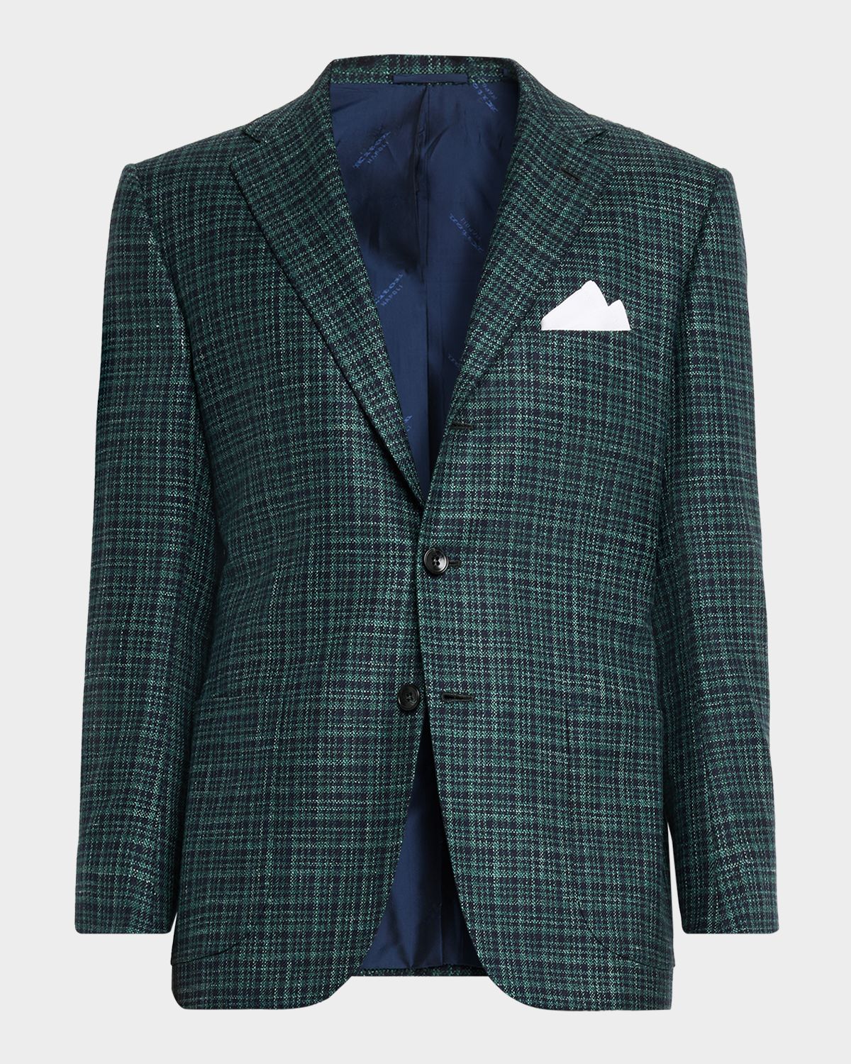 Kiton Men 's Cashmere Multi-Check Sport Coat