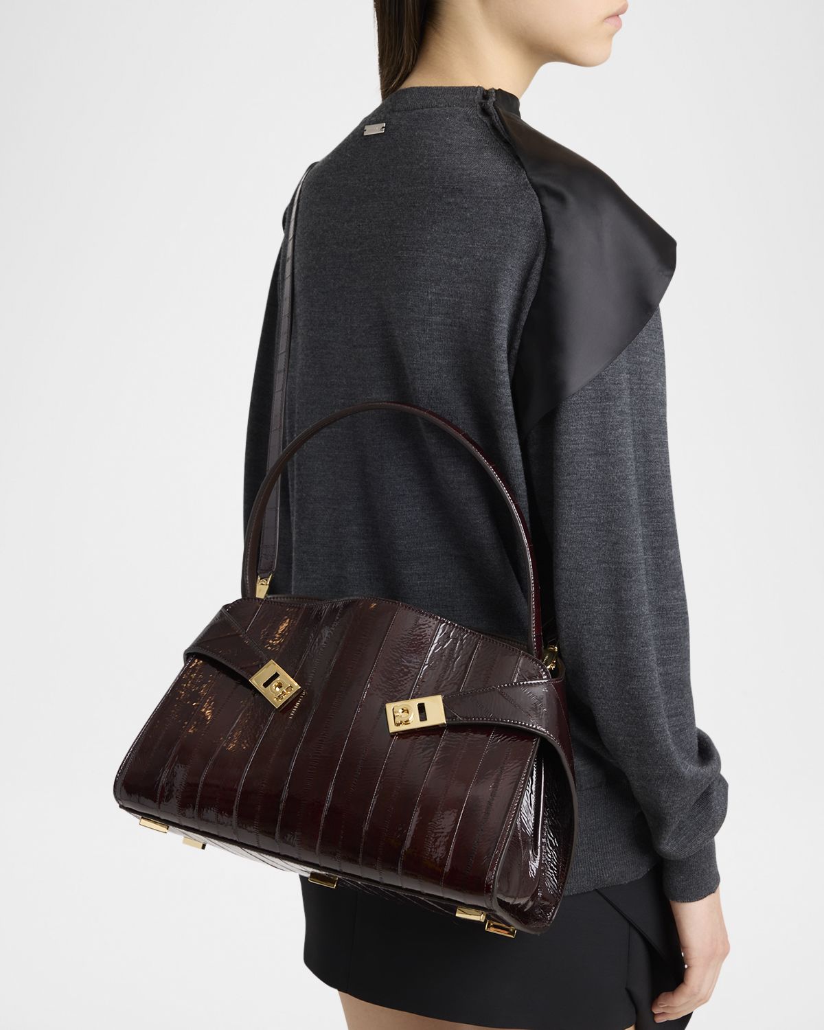 Ferragamo Hug Eel Leather Shoulder Bag