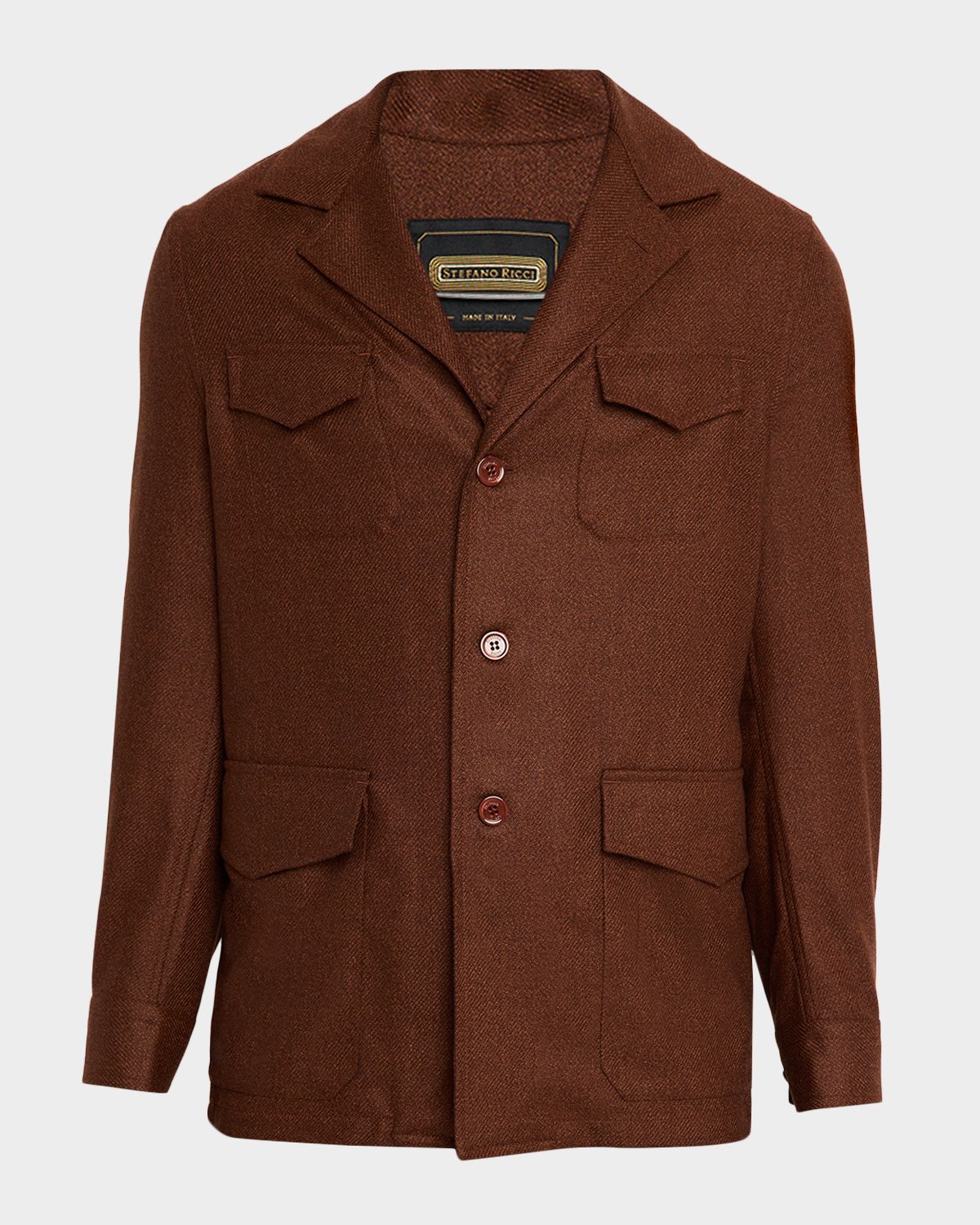 Stefano Ricci Men 's Wool and Silk Flap-Pocket Chore Jacket