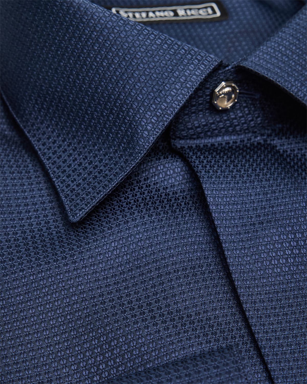 Stefano Ricci Men 's Textured Silk Dress Shirt