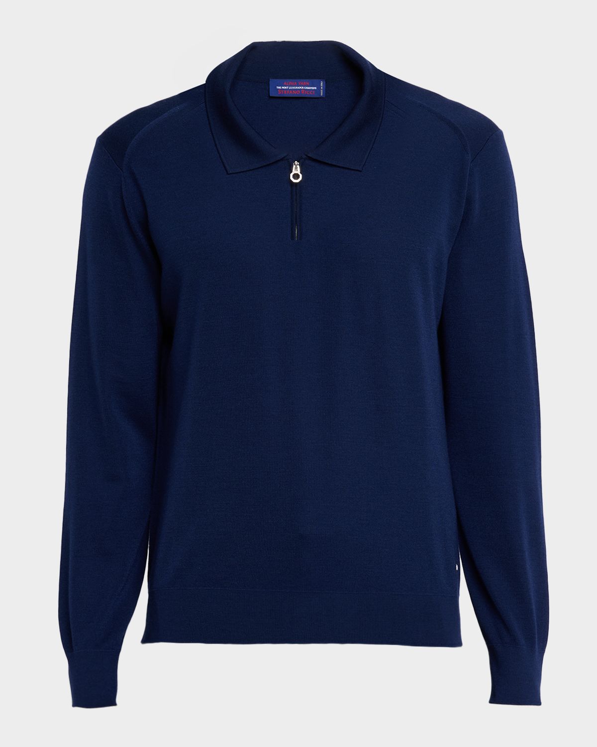 Stefano Ricci Men 's Cashmere Quarter-Zip Polo Sweater | Thumbnail 6 Stefano Ricci Men 's Cashmere Quarter-Zip Polo Sweater | Thumbnail 6