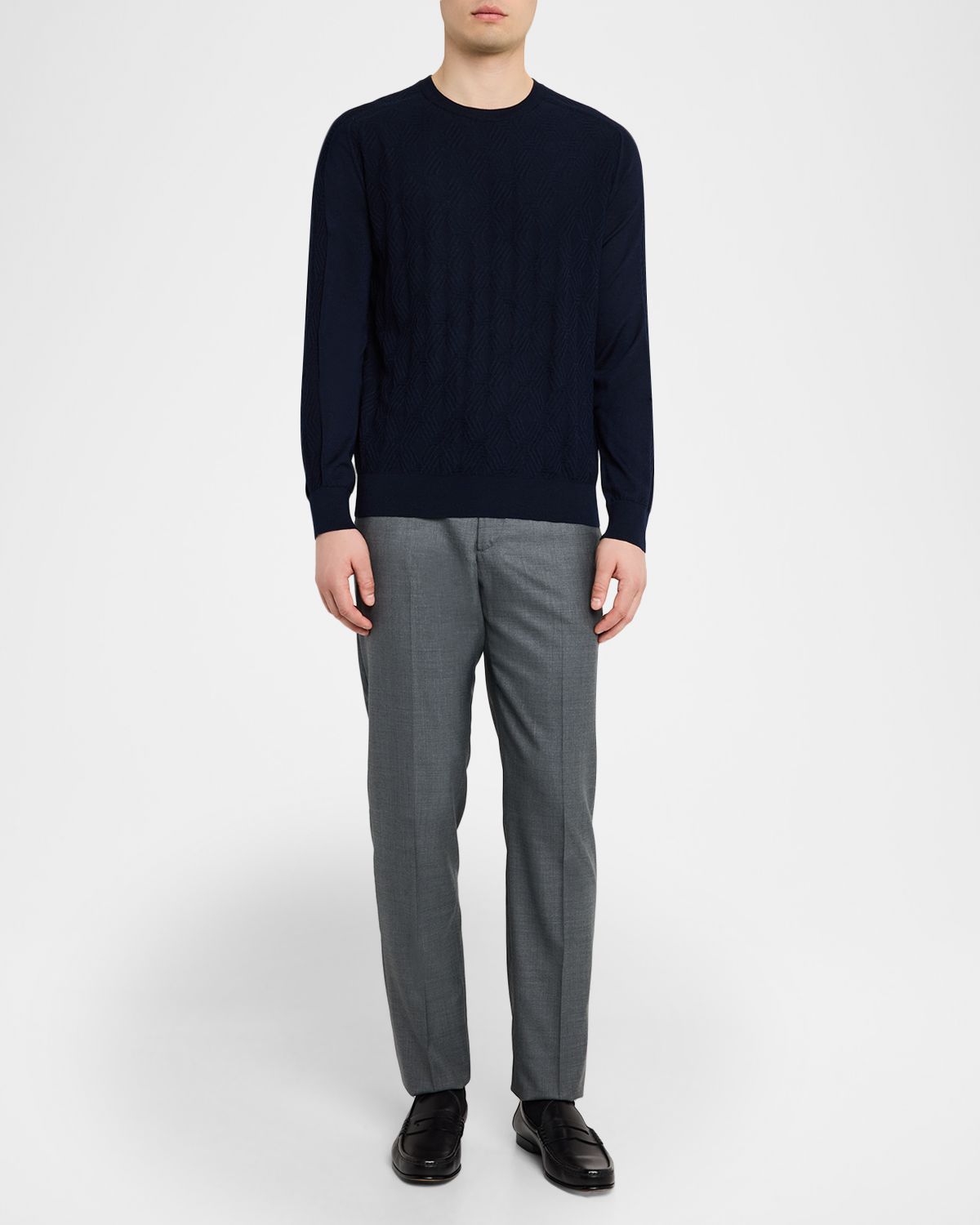 Stefano Ricci Men 's Wool Straight Leg Flat-Front Pants