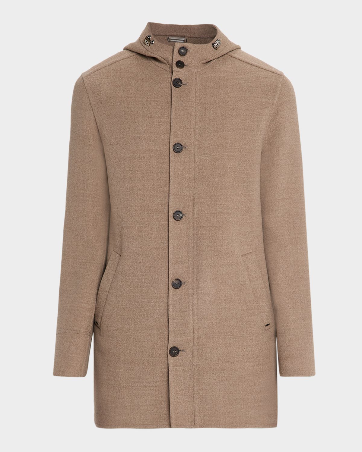 Stefano Ricci Men 's Double-Face Wool Hooded Jacket