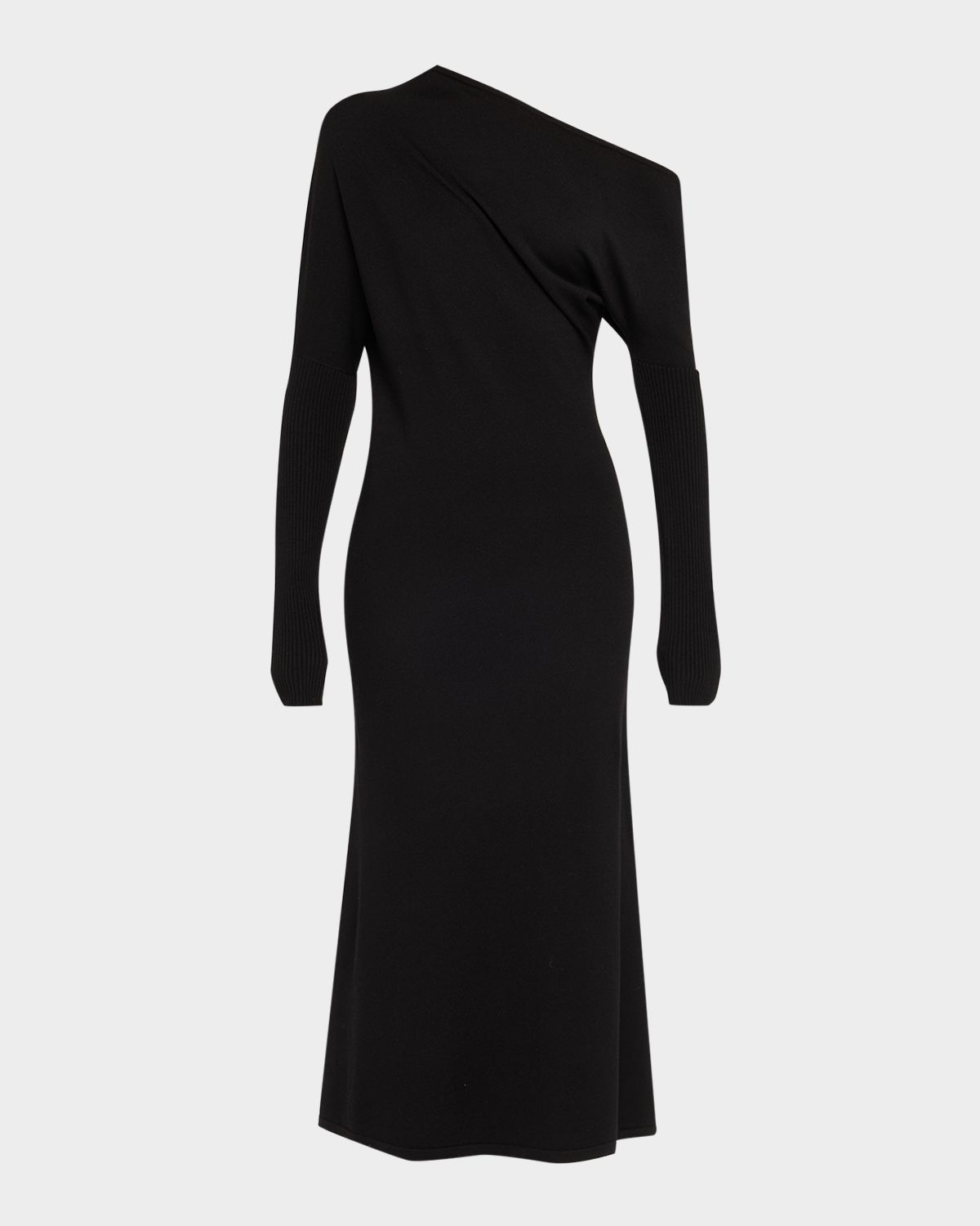 A.L.C. Liv One-Shoulder Draped Merino Dress