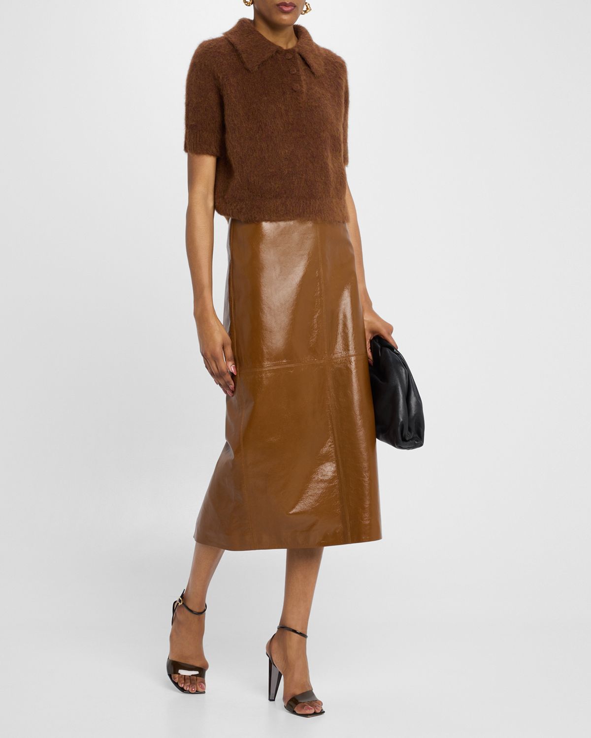 A.L.C. Gio Short-Sleeve Polo Sweater