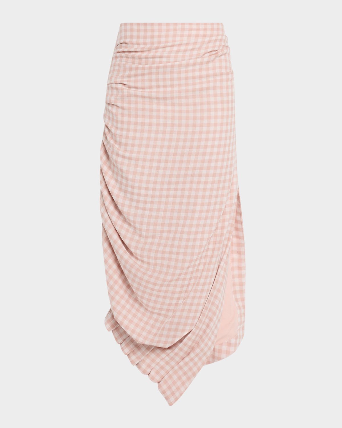 JBQ Novie Draped Plaid Midi Skirt