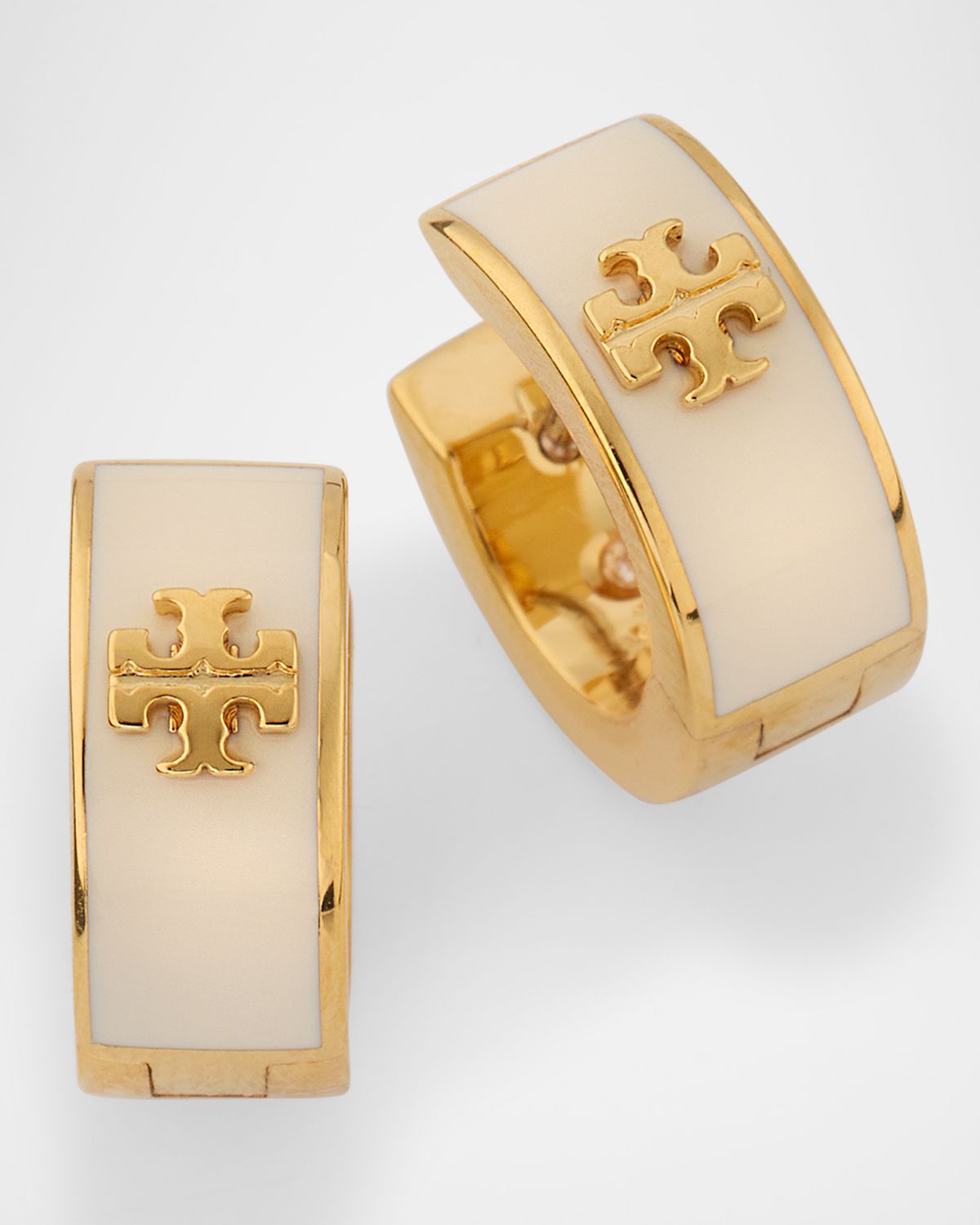 Tory Burch Icon Enamel Huggie Earrings